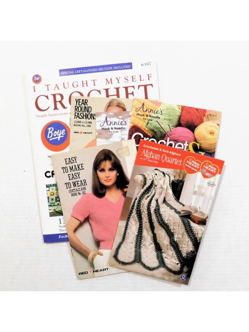 Lot of 6 Crochet Booklets Patterns Instructions Some Vintage Paperback